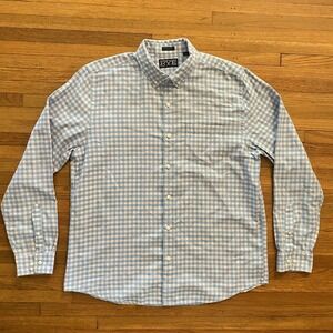 RYE by Hawker Rye Shirt Mens Large Blue Pink Gingham Button Down Long Sleeve